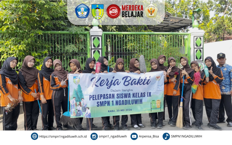 Kerja Bakti dalam Rangka Perpisahan Kelas IX SMPN 1 Ngadiluwih
