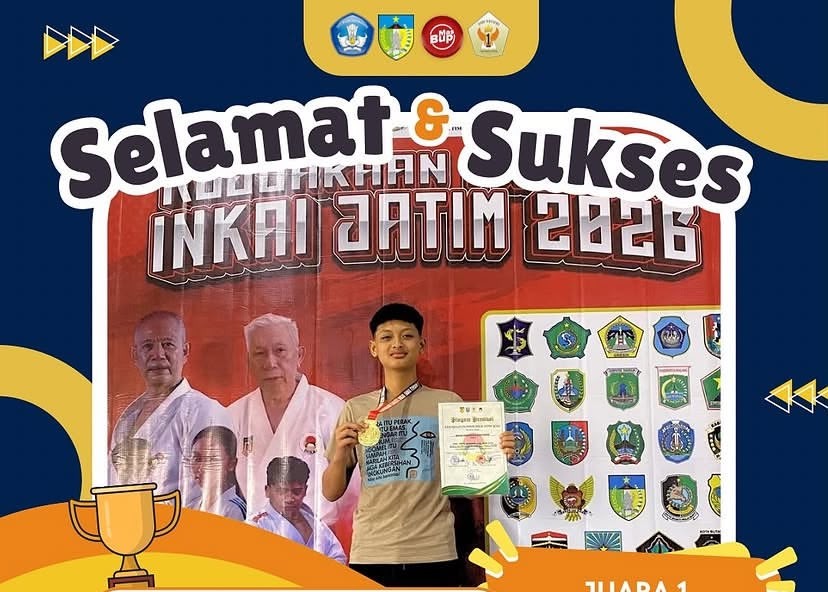 Rasya Handyniata Kurniawan Raih Juara 1 Kumite Junior -76 Kg pada Kejuaraan Provinsi INKAI Jatim 2026